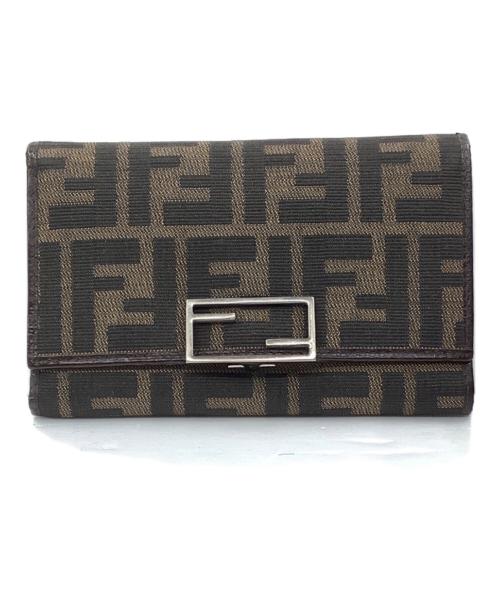 FENDI（フェンディ）FENDI (フェンディ) ズッカ　3つ折り財布 ブラウンの古着・服飾アイテム