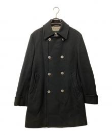 BURBERRY BLACK LABEL（バーバリーブラックレーベル）の古着「羊毛/アンゴラ混ダブルウールコート」｜ブラック