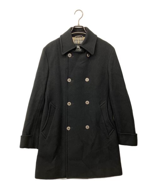 BURBERRY BLACK LABEL（バーバリーブラックレーベル）BURBERRY BLACK LABEL (バーバリーブラックレーベル) 羊毛/アンゴラ混ダブルウールコート ブラック サイズ:Mの古着・服飾アイテム
