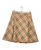 BURBERRY BLUE LABELバーバリー ブルー レーベル）の古着「ノバチェックショートスカート」｜ベージュ