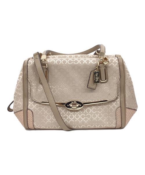 COACH（コーチ）COACH (コーチ) マディソン パールエッセント スモール マデリン ハンドバッグ ベージュの古着・服飾アイテム