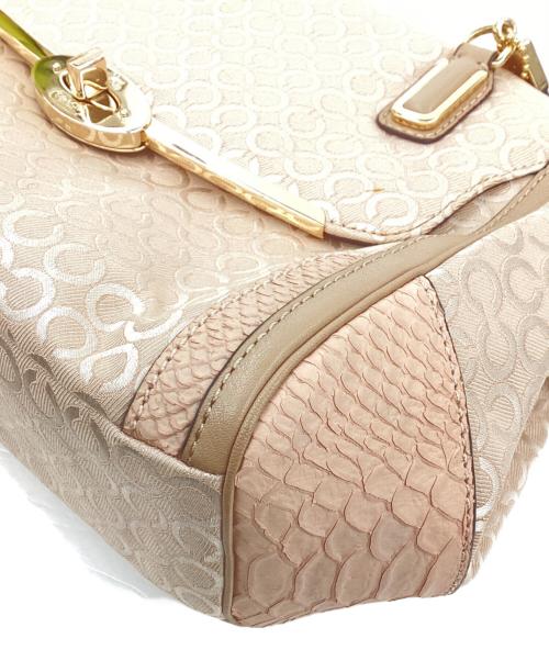 COACH（コーチ）COACH (コーチ) マディソン パールエッセント スモール マデリン ハンドバッグ ベージュの古着・服飾アイテム