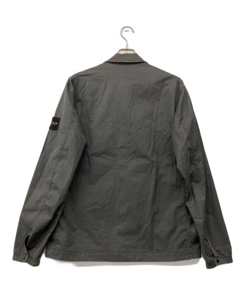 STONE ISLAND（ストーンアイランド）STONE ISLAND (ストーンアイランド) Zip-up cotton overshirt グレー サイズ:Lの古着・服飾アイテム