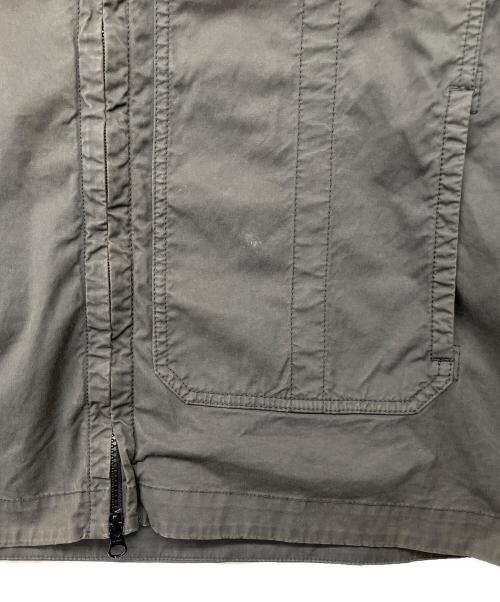 STONE ISLAND（ストーンアイランド）STONE ISLAND (ストーンアイランド) Zip-up cotton overshirt グレー サイズ:Lの古着・服飾アイテム