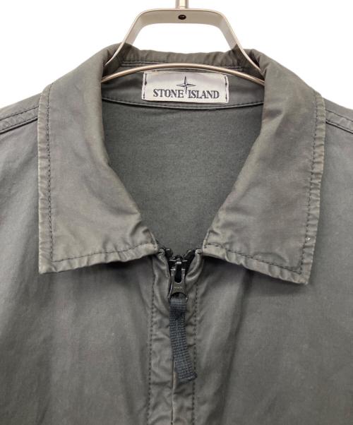 STONE ISLAND（ストーンアイランド）STONE ISLAND (ストーンアイランド) Zip-up cotton overshirt グレー サイズ:Lの古着・服飾アイテム