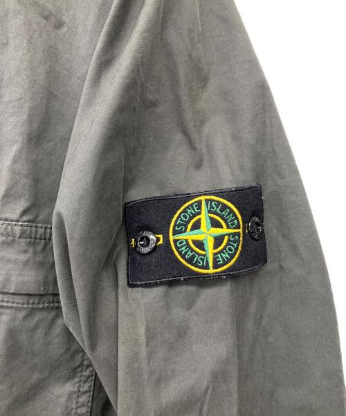 STONE ISLAND（ストーンアイランド）STONE ISLAND (ストーンアイランド) Zip-up cotton overshirt グレー サイズ:Lの古着・服飾アイテム