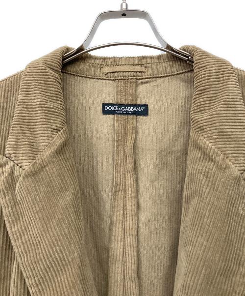 DOLCE & GABBANA（ドルチェ＆ガッバーナ）DOLCE & GABBANA (ドルチェ＆ガッバーナ) コーデュロイジャケット ベージュ サイズ:54の古着・服飾アイテム