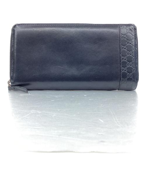 GUCCI（グッチ）GUCCI (グッチ) ラウンドファスナー長財布 ブラックの古着・服飾アイテム