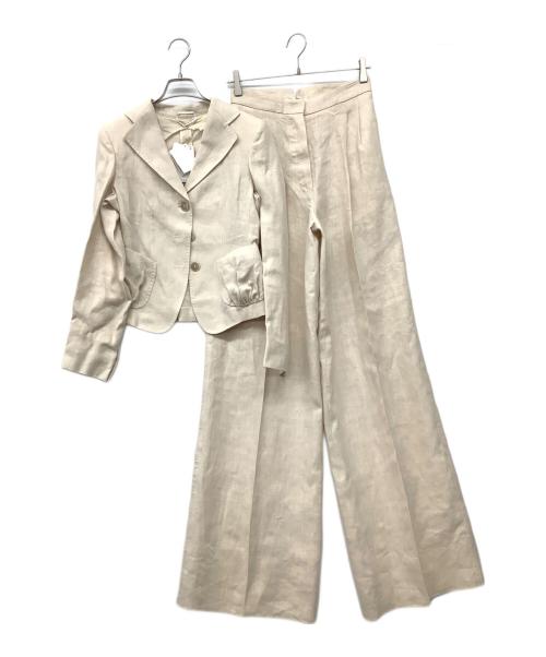 MaxMara（マックスマーラ）MaxMara (マックスマーラ) 90's リネンセットアップスーツ ベージュ サイズ:38の古着・服飾アイテム