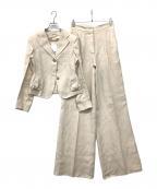 MaxMaraマックスマーラ）の古着「90's リネンセットアップスーツ」｜ベージュ