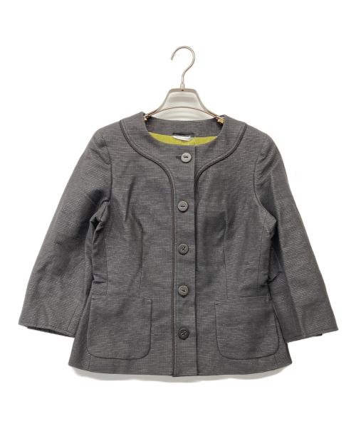 MaxMara（マックスマーラ）MaxMara (マックスマーラ) 90's ノーカラーセットアップスーツ ブラウン サイズ:40の古着・服飾アイテム