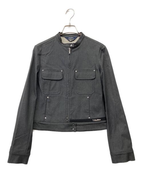'S Max Mara（エスマックスマーラ）'S Max Mara (エスマックスマーラ) スタンドカラーデニムジャケット グレー サイズ:38の古着・服飾アイテム