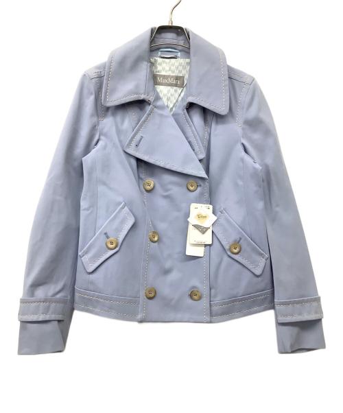 MaxMara（マックスマーラ）MaxMara (マックスマーラ) ダブルショートコート スカイブルー サイズ:44の古着・服飾アイテム