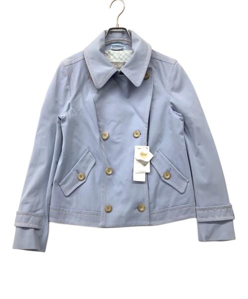 MaxMara（マックスマーラ）MaxMara (マックスマーラ) ダブルショートコート スカイブルー サイズ:44の古着・服飾アイテム
