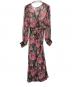 MaxMara (マックスマーラ) シルク花柄ワンピース ブラック×ピンク サイズ:42（ML)：15000円