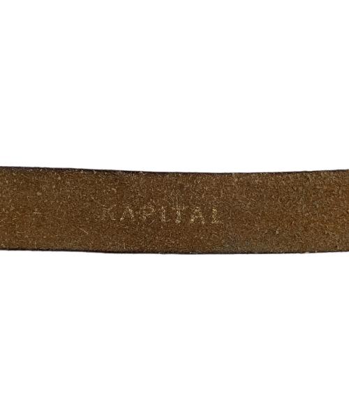 KAPITAL（キャピタル）KAPITAL (キャピタル) オイルレザースタッズディスコバックルベルト ブラウンの古着・服飾アイテム