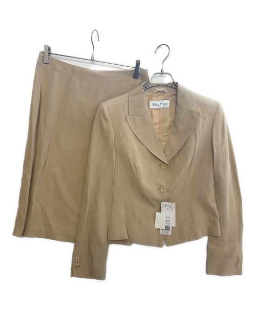MaxMara（マックスマーラ）MaxMara (マックスマーラ) 90'sリネン/シルクスカートスーツ ベージュ サイズ:42の古着・服飾アイテム