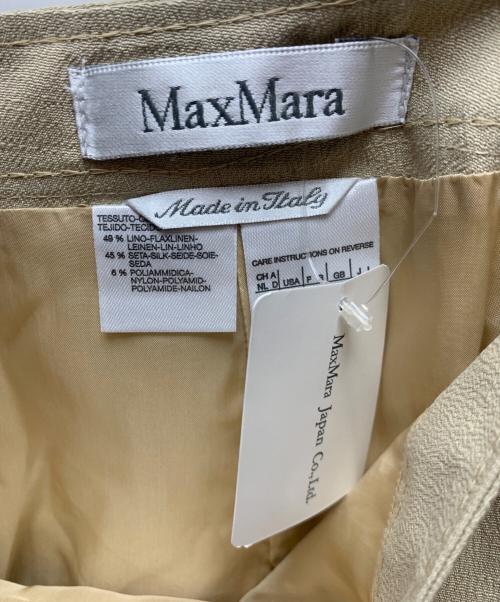 MaxMara（マックスマーラ）MaxMara (マックスマーラ) 90's リネン/シルクスカートスーツ ベージュ サイズ:36の古着・服飾アイテム