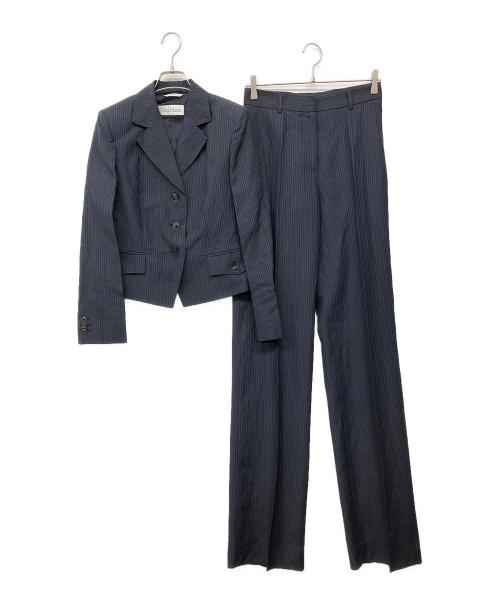 MaxMara（マックスマーラ）MaxMara (マックスマーラ) 90'sリネンウールパンツスーツ ネイビー サイズ:40の古着・服飾アイテム
