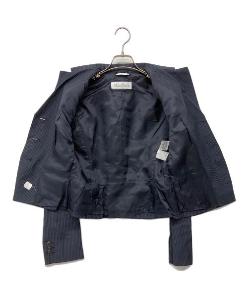 MaxMara（マックスマーラ）MaxMara (マックスマーラ) 90'sリネンウールパンツスーツ ネイビー サイズ:40の古着・服飾アイテム