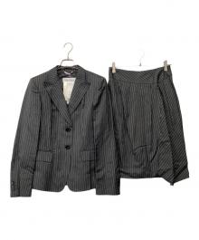 MaxMara（マックスマーラ）の古着「90'sリネン/シルクスカートスーツ」｜グレー