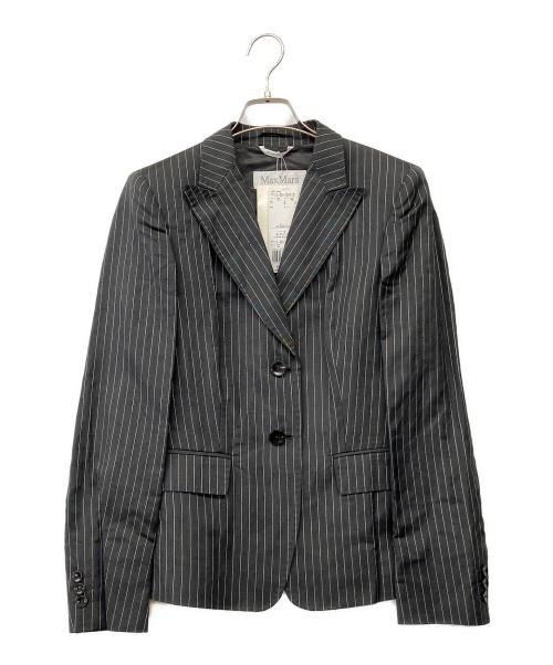 MaxMara（マックスマーラ）MaxMara (マックスマーラ) 90'sリネン/シルクスカートスーツ グレー サイズ:42（ML) 未使用品の古着・服飾アイテム