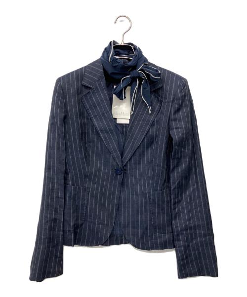 MaxMara（マックスマーラ）MaxMara (マックスマーラ) 90'sリネンスカートスーツ ネイビー サイズ:42の古着・服飾アイテム
