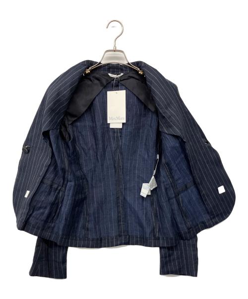 MaxMara（マックスマーラ）MaxMara (マックスマーラ) 90'sリネンスカートスーツ ネイビー サイズ:42の古着・服飾アイテム