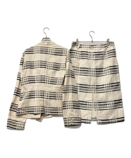 MaxMara（マックスマーラ）MaxMara (マックスマーラ) 90'sコットンリネンスカートスーツ アイボリー サイズ:40 未使用品の古着・服飾アイテム