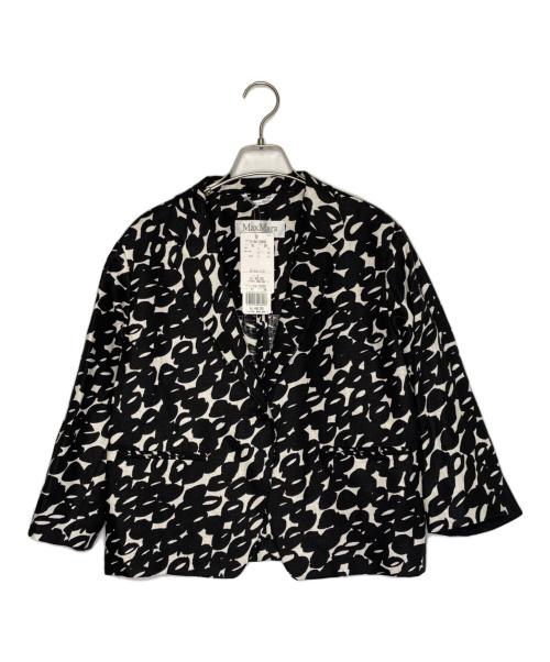 MaxMara（マックスマーラ）MaxMara (マックスマーラ) MaxMara マックスマーラ 90年代 白タグ OTS期 モノトーン 総柄 スカートセットアップ スーツ リネン100 ブラック サイズ:38 未使用品の古着・服飾アイテム