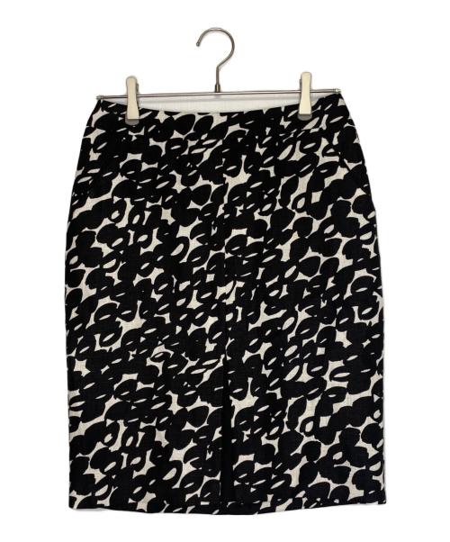 MaxMara（マックスマーラ）MaxMara (マックスマーラ) MaxMara マックスマーラ 90年代 白タグ OTS期 モノトーン 総柄 スカートセットアップ スーツ リネン100 ブラック サイズ:38 未使用品の古着・服飾アイテム