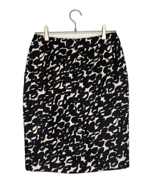 MaxMara（マックスマーラ）MaxMara (マックスマーラ) MaxMara マックスマーラ 90年代 白タグ OTS期 モノトーン 総柄 スカートセットアップ スーツ リネン100 ブラック サイズ:38 未使用品の古着・服飾アイテム