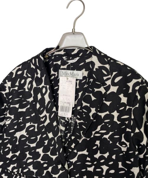 MaxMara（マックスマーラ）MaxMara (マックスマーラ) MaxMara マックスマーラ 90年代 白タグ OTS期 モノトーン 総柄 スカートセットアップ スーツ リネン100 ブラック サイズ:38 未使用品の古着・服飾アイテム