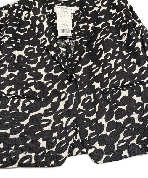 MaxMara（マックスマーラ）MaxMara (マックスマーラ) MaxMara マックスマーラ 90年代 白タグ OTS期 モノトーン 総柄 スカートセットアップ スーツ リネン100 ブラック サイズ:38 未使用品の古着・服飾アイテム