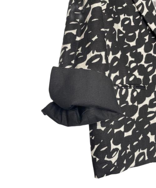 MaxMara（マックスマーラ）MaxMara (マックスマーラ) MaxMara マックスマーラ 90年代 白タグ OTS期 モノトーン 総柄 スカートセットアップ スーツ リネン100 ブラック サイズ:38 未使用品の古着・服飾アイテム