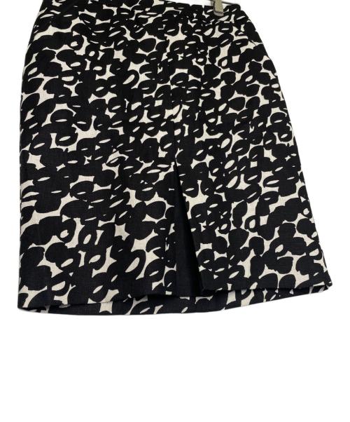 MaxMara（マックスマーラ）MaxMara (マックスマーラ) MaxMara マックスマーラ 90年代 白タグ OTS期 モノトーン 総柄 スカートセットアップ スーツ リネン100 ブラック サイズ:38 未使用品の古着・服飾アイテム