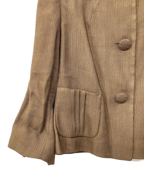 MaxMara（マックスマーラ）MaxMara (マックスマーラ) 90'sリネンブレンドスカートスーツ ブラウン サイズ:40の古着・服飾アイテム