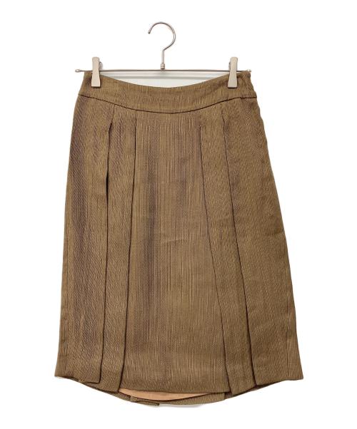 MaxMara（マックスマーラ）MaxMara (マックスマーラ) 90'sリネンブレンドスカートスーツ ブラウン サイズ:40の古着・服飾アイテム