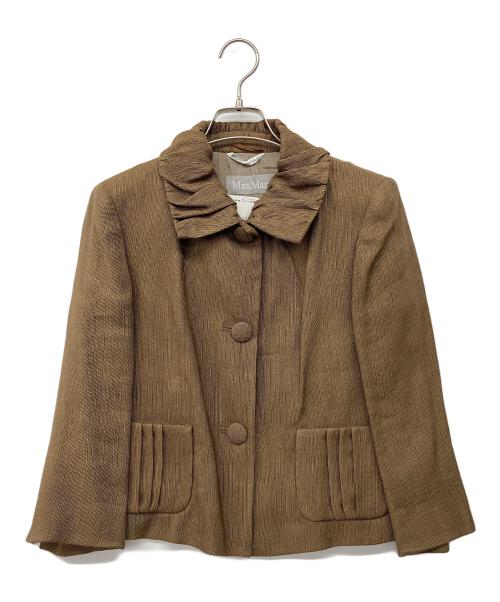 MaxMara（マックスマーラ）MaxMara (マックスマーラ) 90'sリネンブレンドスカートスーツ ブラウン サイズ:42の古着・服飾アイテム