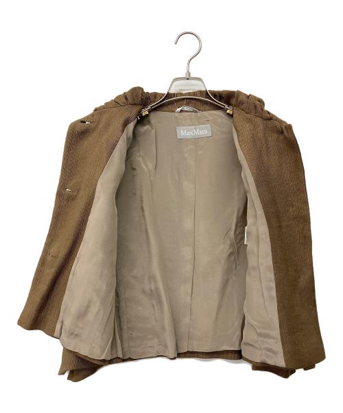 MaxMara（マックスマーラ）MaxMara (マックスマーラ) 90'sリネンブレンドスカートスーツ ブラウン サイズ:42の古着・服飾アイテム