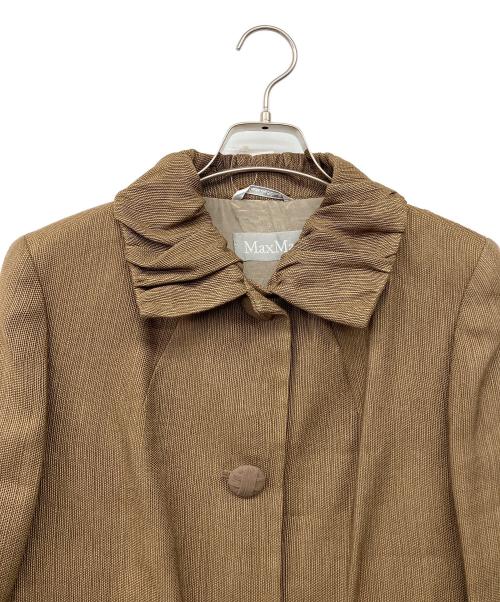 MaxMara（マックスマーラ）MaxMara (マックスマーラ) 90'sリネンブレンドスカートスーツ ブラウン サイズ:42の古着・服飾アイテム