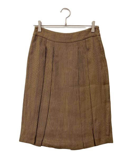 MaxMara（マックスマーラ）MaxMara (マックスマーラ) 90'sリネンブレンドスカートスーツ ブラウン サイズ:42の古着・服飾アイテム