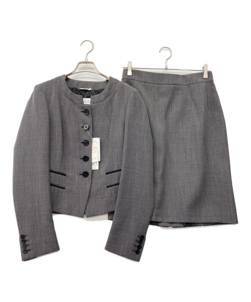 MaxMara（マックスマーラ）MaxMara (マックスマーラ) 90'sノーカラースーツ グレー サイズ:42(ML) 未使用品の古着・服飾アイテム