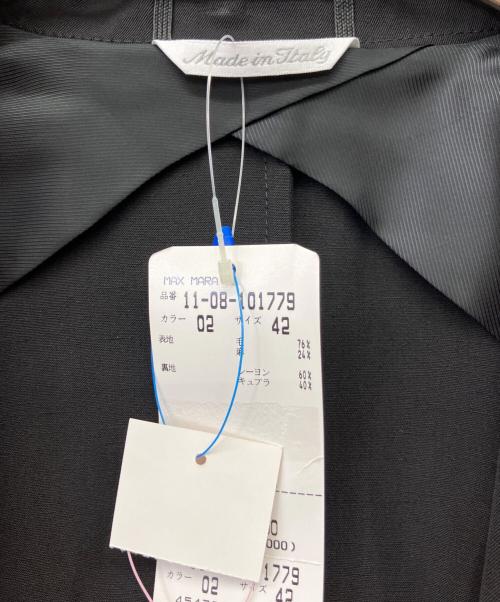 MaxMara（マックスマーラ）MaxMara (マックスマーラ) 90'sリネンブレンドスタンドカラーコート ブラック サイズ:42の古着・服飾アイテム