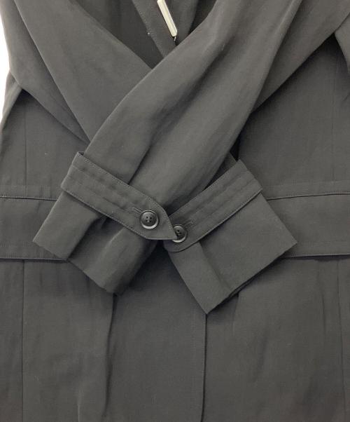 MaxMara（マックスマーラ）MaxMara (マックスマーラ) 90'sリネンブレンドスタンドカラーコート ブラック サイズ:42の古着・服飾アイテム