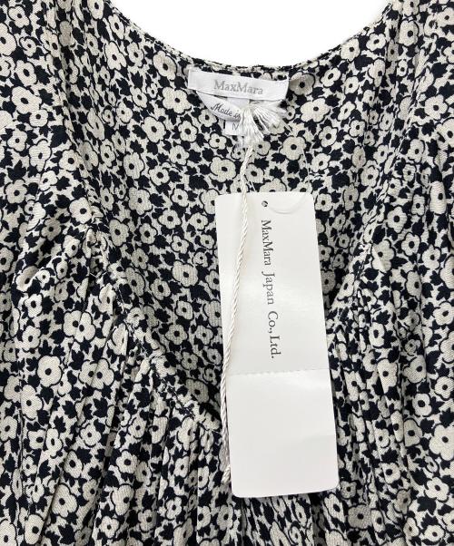 MaxMara（マックスマーラ）MaxMara (マックスマーラ) 長袖ワンピース ホワイト×ブラック サイズ:Mの古着・服飾アイテム