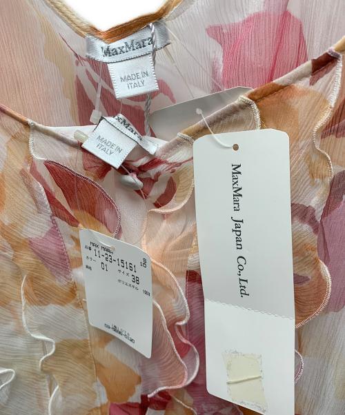 MaxMara（マックスマーラ）MaxMara (マックスマーラ) ノースリーブワンピース オレンジ×レッド サイズ:38 未使用品の古着・服飾アイテム