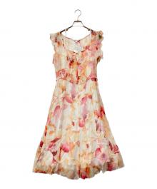 MaxMara（マックスマーラ）の古着「ノースリーブワンピース」｜オレンジ×レッド