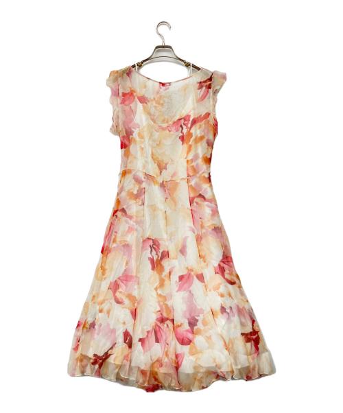 MaxMara（マックスマーラ）MaxMara (マックスマーラ) ノースリーブワンピース オレンジ×レッド サイズ:42 未使用品の古着・服飾アイテム