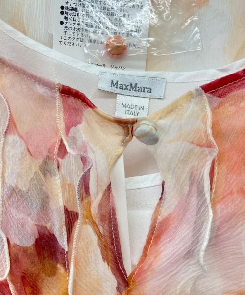 MaxMara（マックスマーラ）MaxMara (マックスマーラ) ノースリーブワンピース オレンジ×レッド サイズ:42 未使用品の古着・服飾アイテム